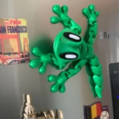 3D Hareketli Gecko Kertenkele Figürlü Buzdolabı Magneti (Süsü) - Yeşil - 3