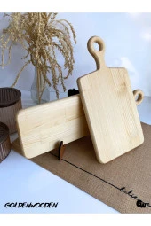 Doğal Ahşap Sunum Tabağı Set Ahşap Sunumluk(BEYAZ ÇAM)(BOY:46cm EN:14cm)(BOY:36cm EN:18,5cm) - 3