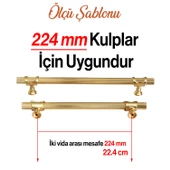 Arsin Altın Metal Kulp 224 mm-22.4 cm Mobilya Dolap Çekmece Kapak Mutfak Dolabı Kulpları Kulbu Kulpu thumbnail 3