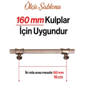 Arsin Bronz Metal Kulp 160 mm-16 cm Mobilya Dolap Çekmece Kapak Mutfak Dolabı Kulpları Kulbu Kulpu - 3
