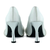 Erkan Saçmacı Abby Gümüş Saten Burma Taşlı Sivri Burun Kadeh Topuklu Abiye Ayakkabı - 4