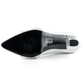 Erkan Saçmacı Abby Gümüş Saten Burma Taşlı Sivri Burun Kadeh Topuklu Abiye Ayakkabı - 5