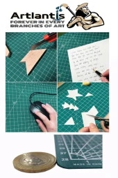 Kesim Matı A3 Kretuar Seti ve Çelik Cevel 30 Cm 1 Adet 30x45 cm Çift Taraflı Çizim Matı Kesme Madı Kesim Tablası Kesim Altlığı - 3