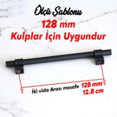 Hisar Siyah Metal Kulp 128 mm-12.8 cm Mutfak Mobilya Çekmece Dolap Kapak Dolabı Kulpları Kulbu Kulpu - 3