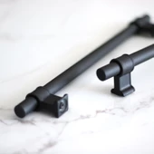 Hisar Siyah Metal Kulp 128 mm-12.8 cm Mutfak Mobilya Çekmece Dolap Kapak Dolabı Kulpları Kulbu Kulpu - 5
