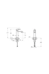 VitrA Suit A4281639 Lavabo Bataryası, Üstten Kumandalı, Parlak Siyah thumbnail 4
