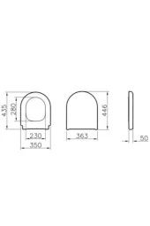 VitrA Yavaş Kapanır Ses Yok Klozet Kapağı (Model 2) 121-003-909 - 2
