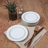 GÜRAL PORSELEN Soprano 6 Adet 16 cm Tatlı Tabağı Mat Altın Yaldız 23 thumbnail 3