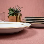 GÜRAL PORSELEN Soprano  23 Cm Çukur Yemek Tabağı 6 Adet Çift Altın Yaldız - 4