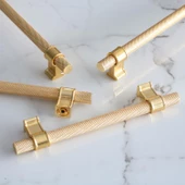 Hisar Altın Gold Metal Kulp 192 mm Tırtıklı Desen Çekmece Mobilya Mutfak Dolabı Dolap Kulpları Kulbu - 8