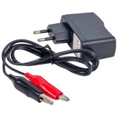 6W DC 12V 500mA Priz Tipi Akü Şarj Adaptörü Akü Takviye Cihazı Krokodilli thumbnail 1