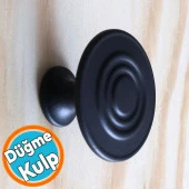 Daire Kulp Düğme Mat Siyah Mobilya Dolap Mutfak Dolabı Çekmece Kulpları Kapak Kulpu Kulb Metal thumbnail 1
