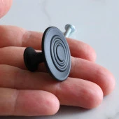 Daire Kulp Düğme Mat Siyah Mobilya Dolap Mutfak Dolabı Çekmece Kulpları Kapak Kulpu Kulb Metal thumbnail 2