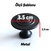 Daire Kulp Düğme Mat Siyah Mobilya Dolap Mutfak Dolabı Çekmece Kulpları Kapak Kulpu Kulb Metal thumbnail 3