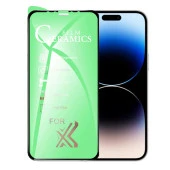 iPhone 14 Pro Max Ekran Koruyucu 9D Seramik Nano Tam Kaplayan Kavisli Kırılmaz - 1