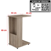 MODİLAYN CAN Gazetelikli C Yan Sehpa, Tekerlekli Sehpa - CORDOBA - - 4