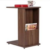 MODİLAYN CAN Gazetelikli C Yan Sehpa, Tekerlekli Sehpa -CEVİZ- - 4