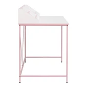 Retro Metal Ayaklı Bölmeli Çalışma Masası-Pembe/Beyaz 90x75x50 cm - 5