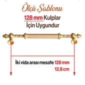 Ladin Altın Gold Metal Kulp 128 mm-12.8 cm Mobilya Çekmece Mutfak Dolabı Dolap Kapak Kulpları Kulbu thumbnail 3