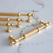 Ladin Altın Gold Metal Kulp 128 mm-12.8 cm Mobilya Çekmece Mutfak Dolabı Dolap Kapak Kulpları Kulbu thumbnail 6