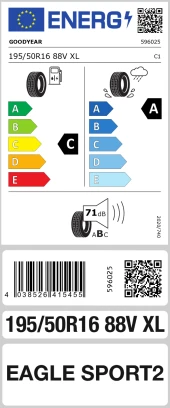 Goodyear 195/50R16 88V Eagle Sport 2 XL FP Oto Yaz Lastiği (Üretim Yılı: 2024) thumbnail 2