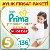 Prima Premium Care Bebek Külot Bezi 5 Beden 34x4 136 Adet - 1