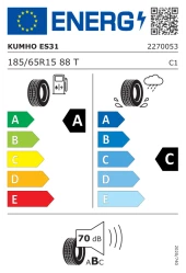 Kumho 185/65R15 88T Ecowing ES31  Oto Yaz Lastiği (Üterim Yılı:2024) thumbnail 2