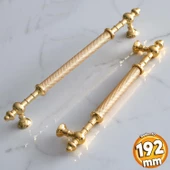 Ladin Altın Gold Metal Kulp 192 mm-19.2 cm Mobilya Mutfak Çekmece Dolabı Dolap Kapak Kulpları Kulbu thumbnail 1