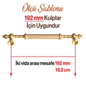 Ladin Altın Gold Metal Kulp 192 mm-19.2 cm Mobilya Mutfak Çekmece Dolabı Dolap Kapak Kulpları Kulbu thumbnail 3