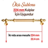 Ladin Altın Gold Metal Kulp 224 mm-22.4 cm Mobilya Çekmece Mutfak Dolabı Dolap Kapak Kulpları Kulbu thumbnail 3