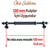 Ladin Siyah Metal Kulp 128 mm (12.8 cm) Mobilya Çekmece Mutfak Dolabı Dolap Kapak Kulpları Kulbu - 3