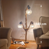 Led Ampullü Uzun Ayaklı Ev Ofis 3 lü Oturma Yatak Odası Salon Kitap Okuma Lambaderi Abajuru Aplik - 3