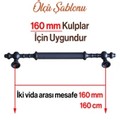 Ladin Siyah Metal Kulp 160 mm (16 cm) Mobilya Çekmece Mutfak Dolabı Dolap Kapak Kulpları Kulbu thumbnail 3