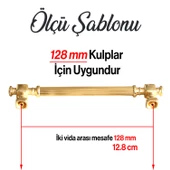 Talas Altın Çizgi Metal Kulp 128 mm 12.8 cm Mobilya Çekmece Mutfak Dolabı Dolap Kapak Kulpları Kulbu thumbnail 3