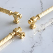 Talas Altın Çizgi Metal Kulp 128 mm 12.8 cm Mobilya Çekmece Mutfak Dolabı Dolap Kapak Kulpları Kulbu thumbnail 4