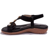 Dagoster DZA07-74172497 Siyah Günlük Ortopedik Kadın sandalet - 3
