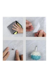 Vidalı Yapışkanlı Şeffaf Askı 4 Adet thumbnail 4