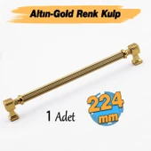 Talas Altın Çizgi Metal Kulp 224 mm 22.4 cm Mobilya Çekmece Mutfak Dolabı Dolap Kapak Kulpları Kulbu thumbnail 1