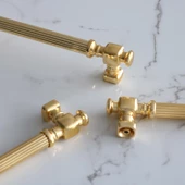 Talas Altın Çizgi Metal Kulp 224 mm 22.4 cm Mobilya Çekmece Mutfak Dolabı Dolap Kapak Kulpları Kulbu thumbnail 5