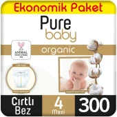 Pure Baby Organik Bebek Bezi Ekonomik Paket 4 Beden 100x3 300 Adet thumbnail 1