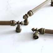 Metal Mobilya Kulp Dolap Çekmece Kapak Mutfak Kulpları Kulbu Dolabı Kulpu Metal 96 mm Antik Sarı thumbnail 2