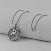 İçi Açılabilir Şans Nalı 925 Ayar Erkek Gümüş Kolye thumbnail 3