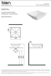Bien Kristal Gövde Üstü Lavabo 41 Cm Batarya Deliksiz Taşma Kanalsız - 2