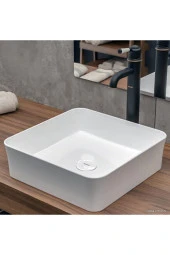 Bocchi Sottile Slim Line Kare Lavabo 38X38 Cm 1477-001-0125 Beyaz - 2