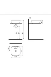 Bien Motto 42 Cm Kare Lavabo Batarya Delikli Mat Siyah - 2