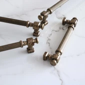 Talas Eskitme Antik Sarı Çizgili Metal 192 mm 19.2 cm Mobilya Mutfak Dolap Kulpu Kulbu Kulpları - 3