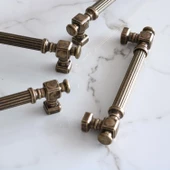 Talas Eskitme Antik Sarı Çizgili Metal 192 mm 19.2 cm Mobilya Mutfak Dolap Kulpu Kulbu Kulpları - 8
