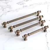Talas Eskitme Antik Sarı Çizgili Metal 192 mm 19.2 cm Mobilya Mutfak Dolap Kulpu Kulbu Kulpları - 5