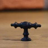 Düğme Kulp Mobilya Mutfak Dolabı Çekmece Dolap Kulpları Kapak Kulpu Kulbu Siyah Metal thumbnail 2