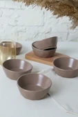 Keramika Mat Toprak Taupe Kristal Çerezlik / Sosluk 12 Cm 6 Adet 977 - 2